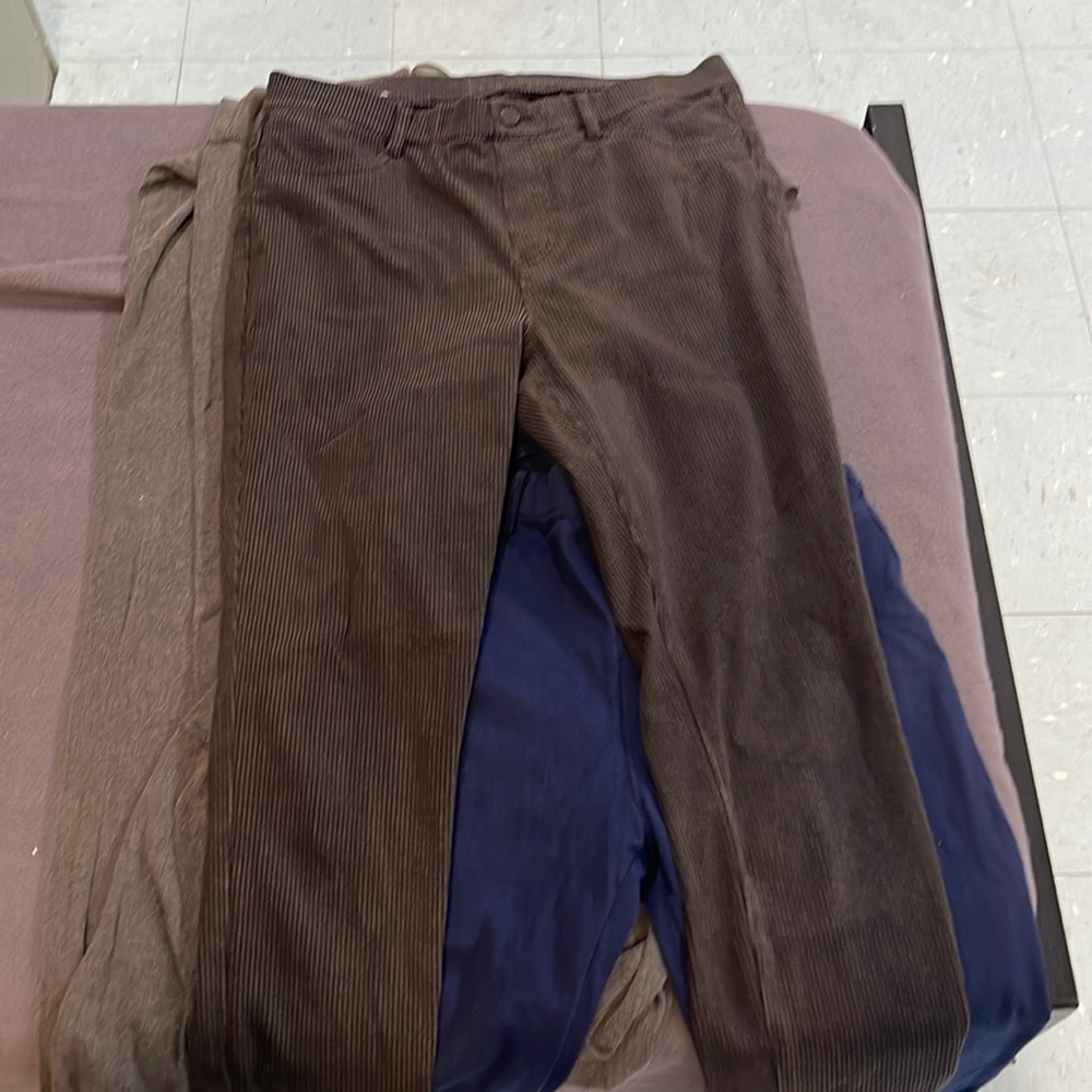 2 joe boxer ankle skinny ponte. Blue  size L gray stripes size nine.